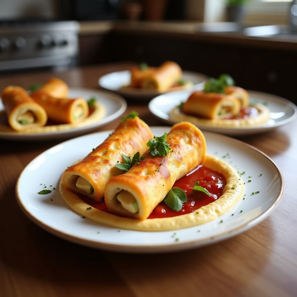 Rollitos de Berenjena Rellenos de Hummus y Piparras: Aperitivo Mediterráneo Sin Horno