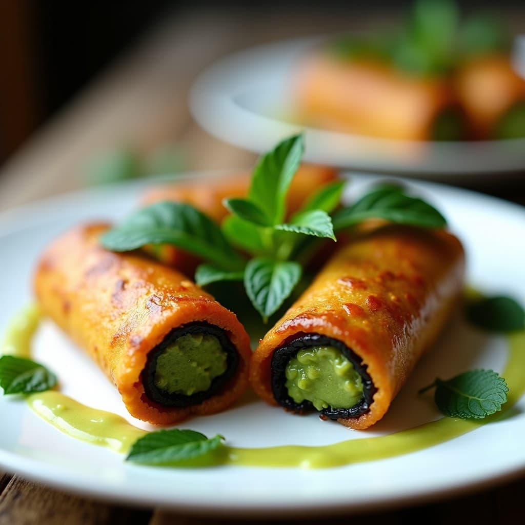 Rollitos de Berenjena y Pate de Berros con Salsa de Tahini: Entrante Vegano en Airfryer