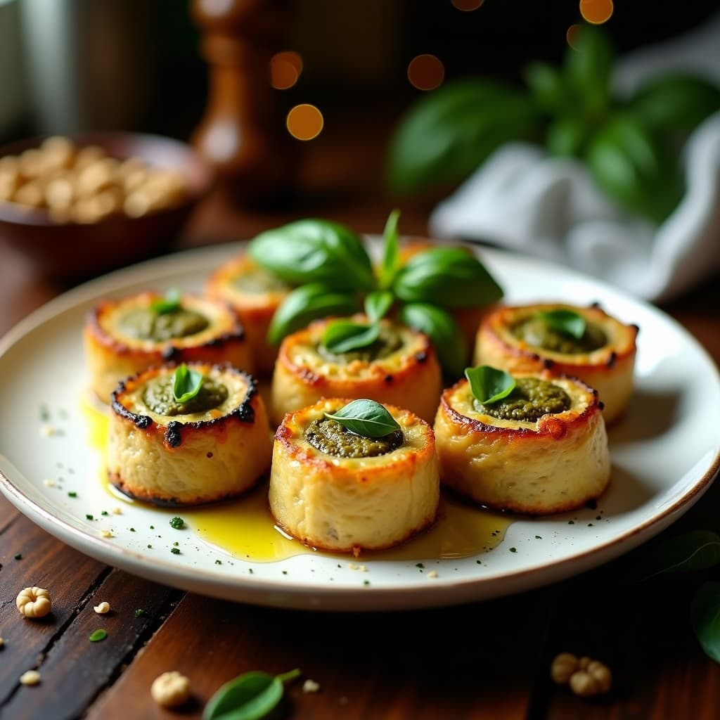 Rollitos de Berenjena con Pesto de Albahaca y Nueces: Receta Italiana en Airfryer Sin Freír