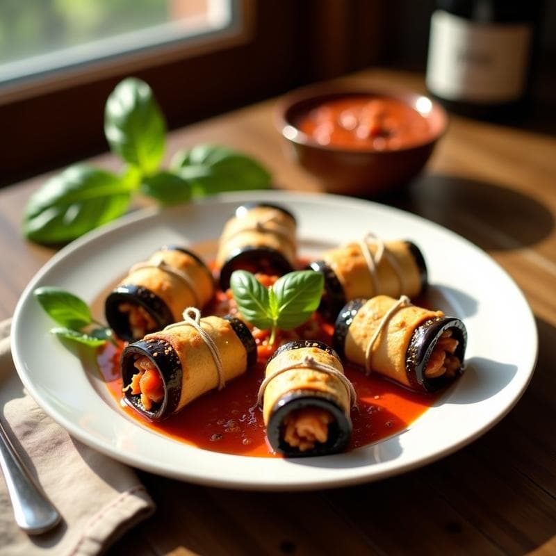 Rollitos de Berenjena y Pesto de Tomates Secos: Entrante Italiano Keto en Airfryer