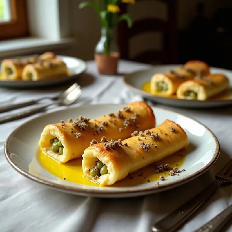 Rollitos de Berenjena con Relleno de Queso de Cabra y Pistacho: Entrante Mediterráneo al Horno