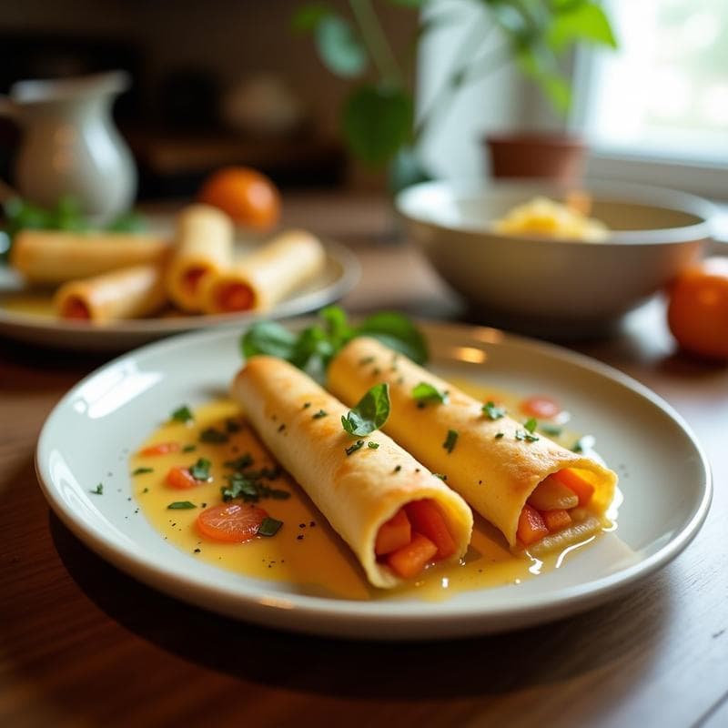 Rollitos de Berenjena y Queso Halloumi con Salsa de Pomelo: Aperitivo Mediterráneo en 15 Minutos