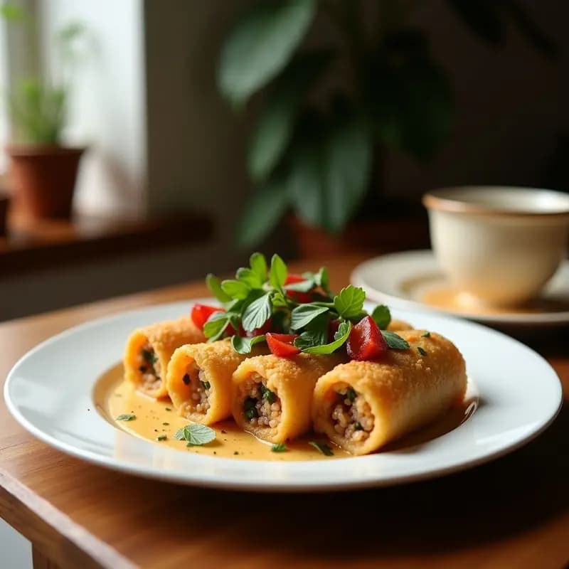 Rollitos de Berenjena Rellenos de Quinoa y Arándanos: Aperitivo Mediterráneo Vegano