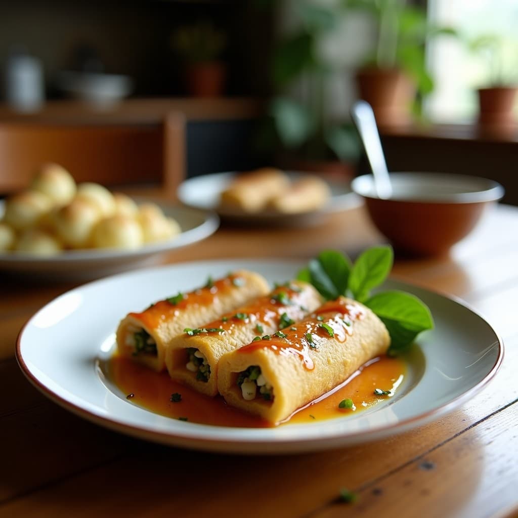 Rollitos de Berenjena con Relleno de Quinoa y Pasas: Aperitivo Griego Vegano en Airfryer
