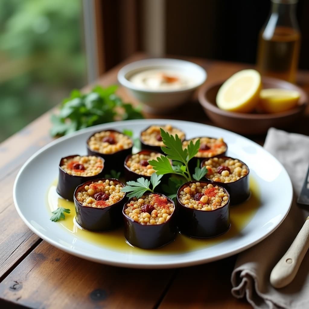 Rollitos de Berenjena con Relleno de Quinoa y Pasas: Receta Libanesa en Olla Lenta y Sin Carbohidratos
