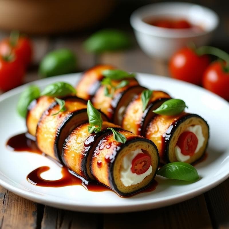 Rollitos de Berenjena con Ricotta y Tomates Secos: Receta Italiana en Airfryer Sin Aceite