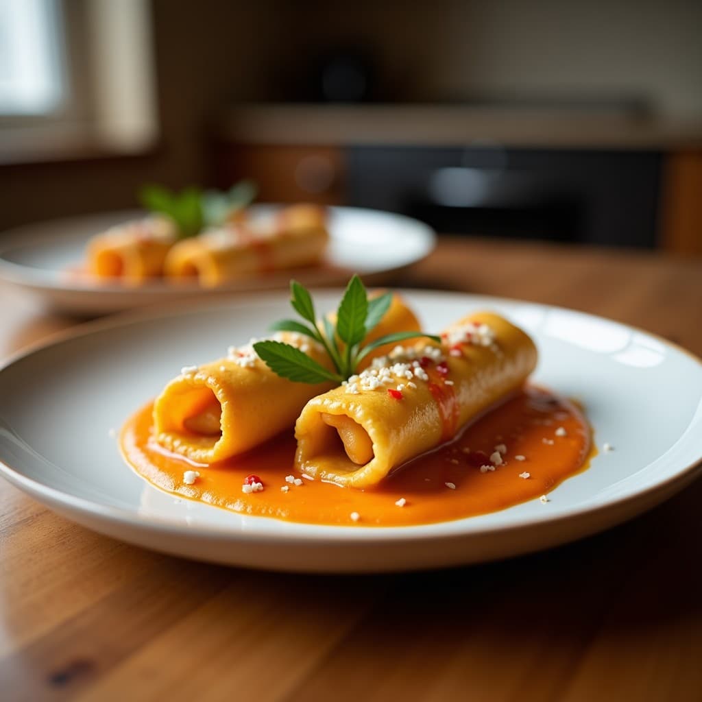 Rollitos de Berenjena y Zarzamora con Salsa de Queso Azul: Aperitivo Griego Fusion en 15 Minutos