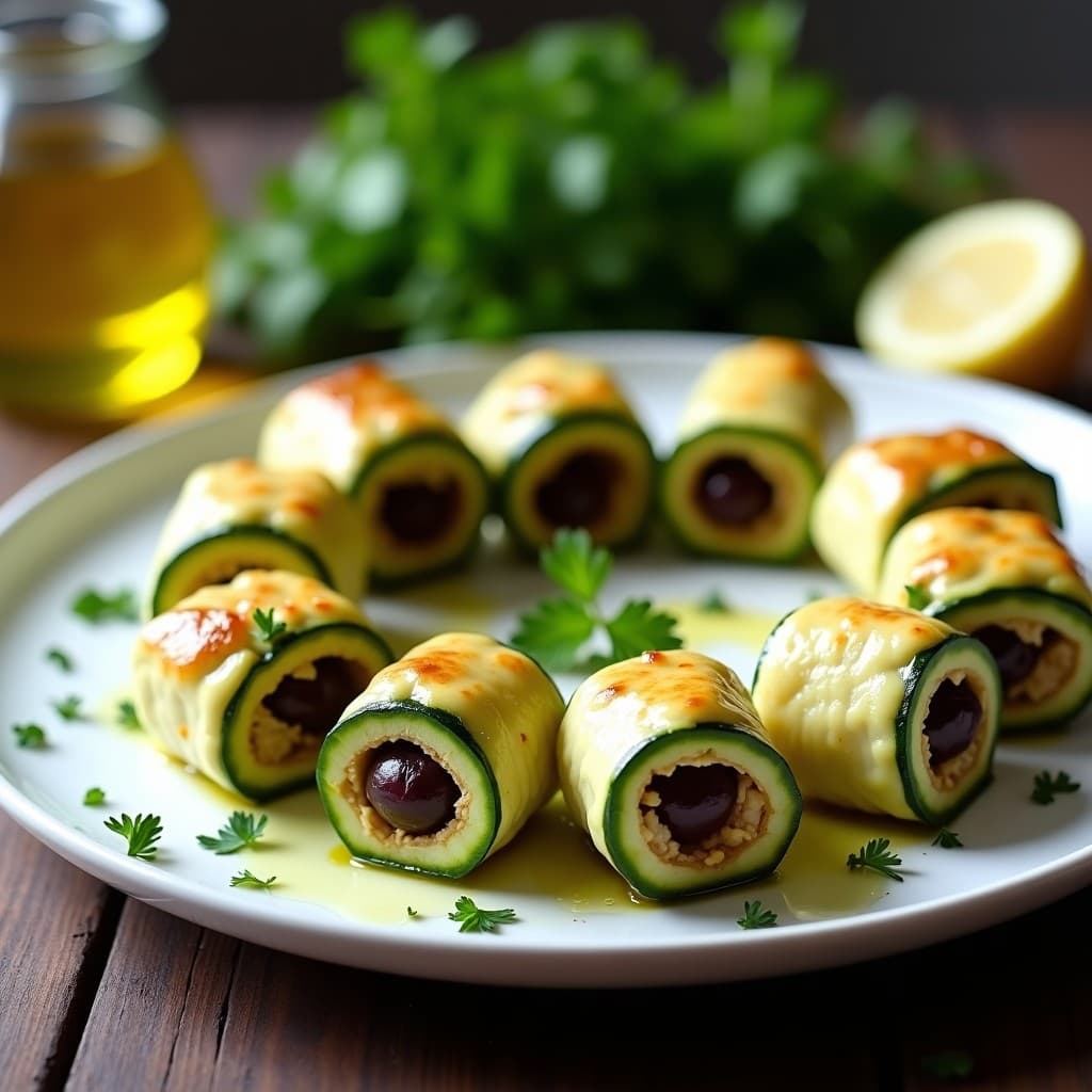Rollitos de Calabacín Rellenos de Atún y Aceitunas Kalamata: Receta Griega Keto en 20 Minutos