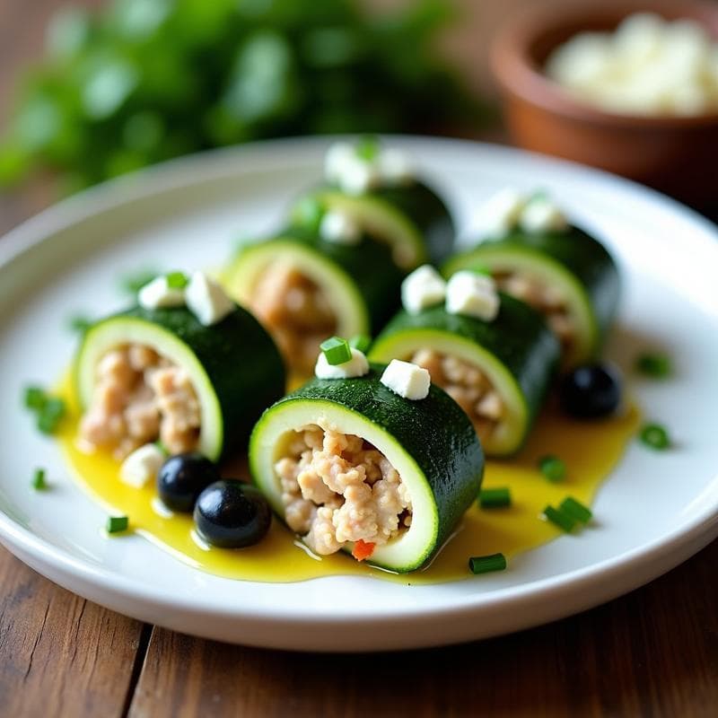 Rollitos de Calabacín Rellenos de Atún y Aceitunas: Receta Sin Cocción y Alta en Omega-3