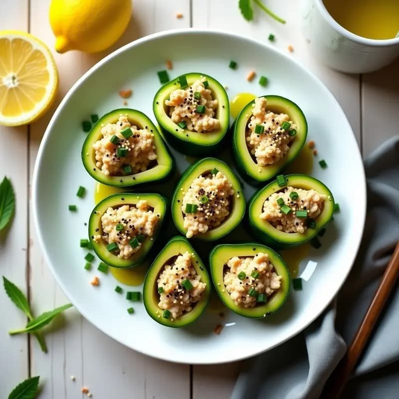 Rollitos de Calabacín con Relleno de Atún y Aguacate: Snack Keto Sin Cocción
