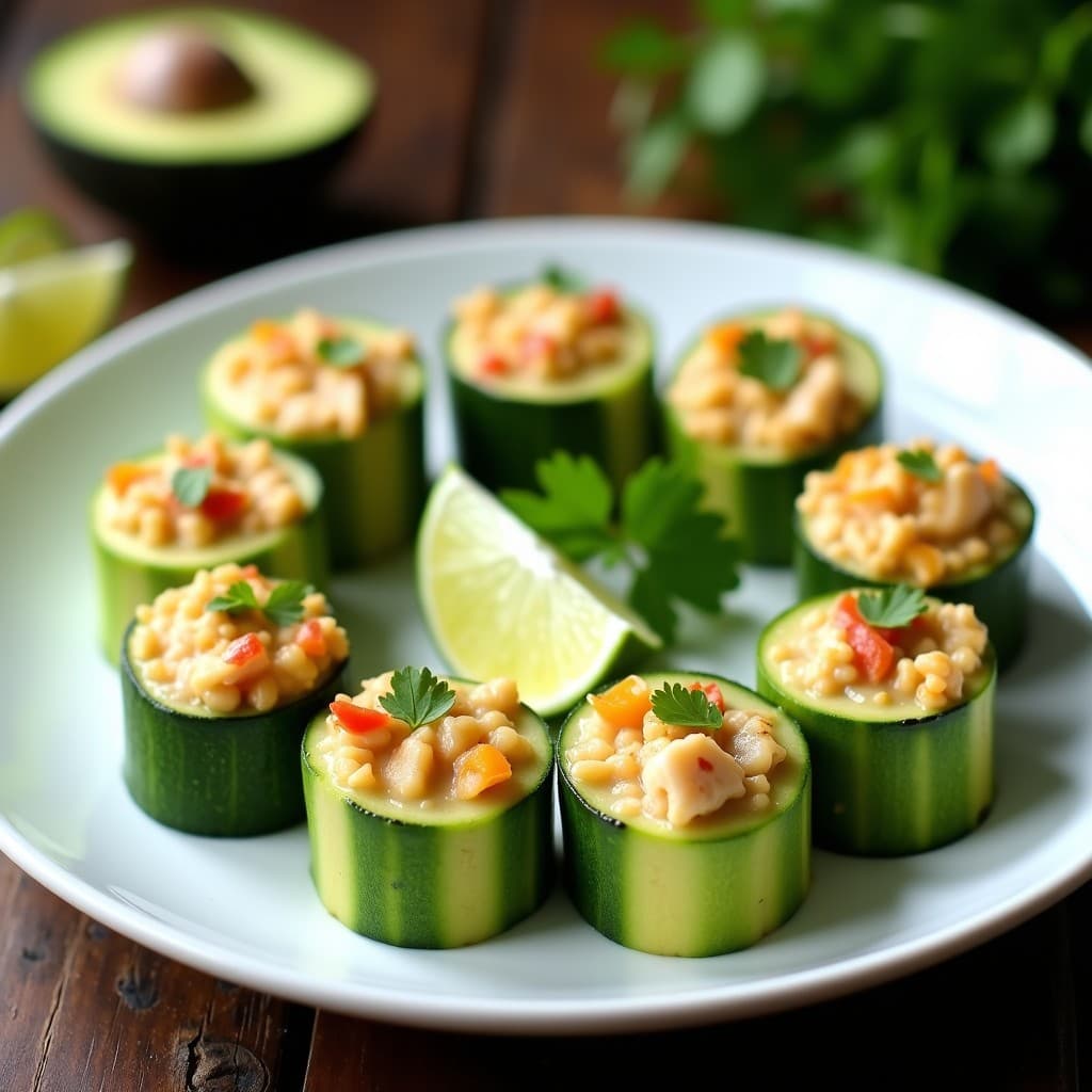 Rollitos de Calabacín Rellenos de Carne de Cangrejo y Aguacate: Receta Tailandesa Keto en 20 Minutos