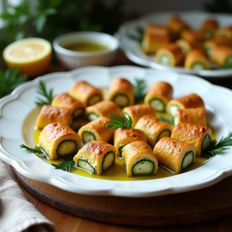 Rollitos de Calabacín Rellenos de Queso Feta y Hierbas: Receta Griega Keto en Thermomix