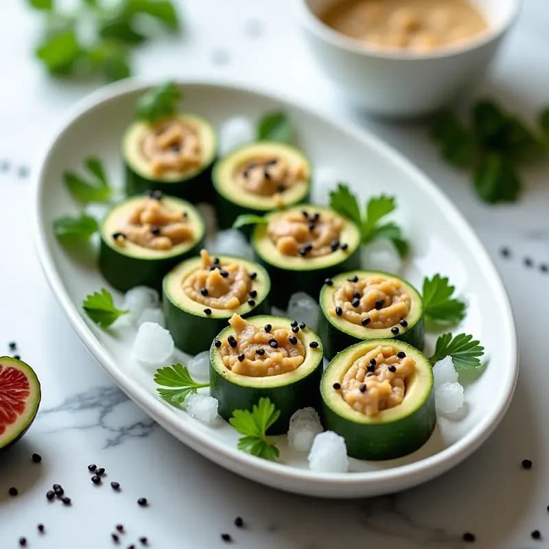 Rollitos de Calabacín con Relleno de Quinoa y Higos Secos: Receta Sin Cocción y Keto