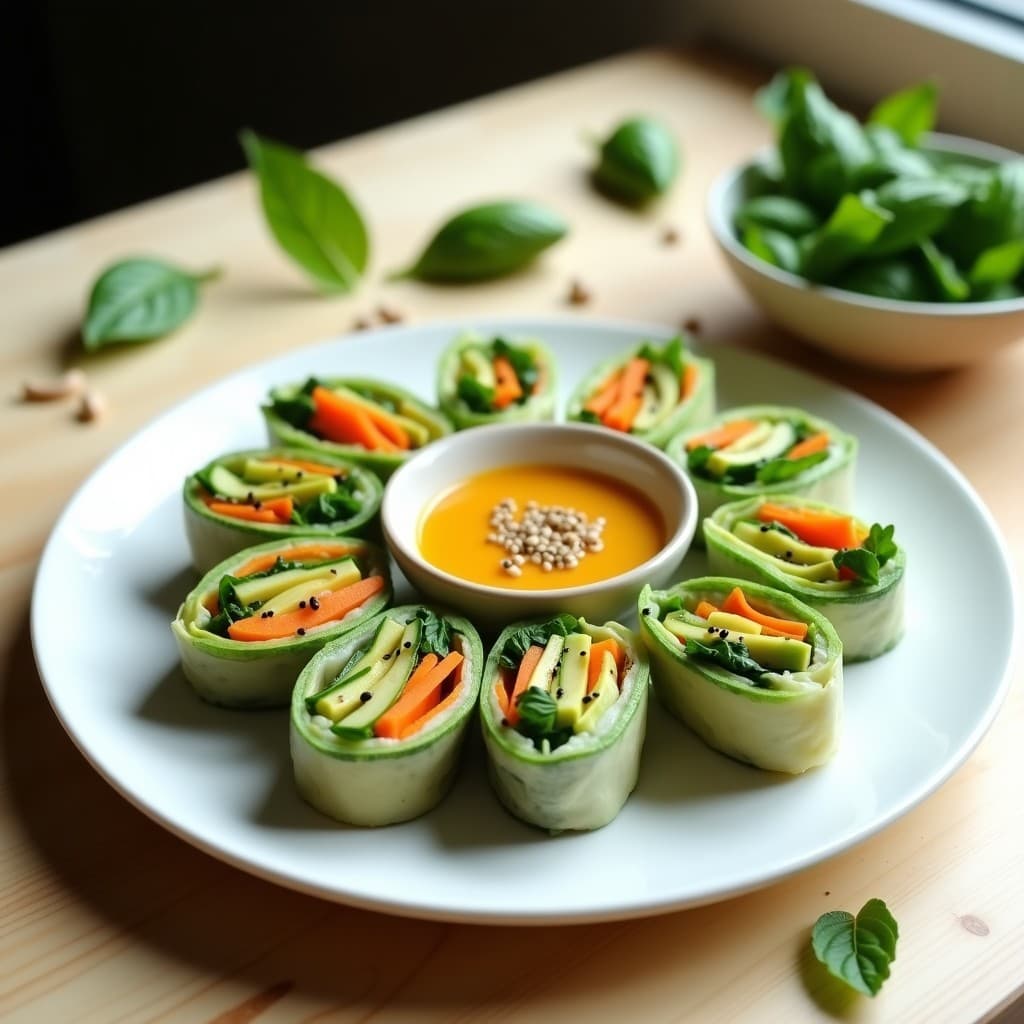 Rollitos de Calabacín Rellenos de Rice Paper y Verduras: Receta Vietnamita Sin Cocción y Crudivegana