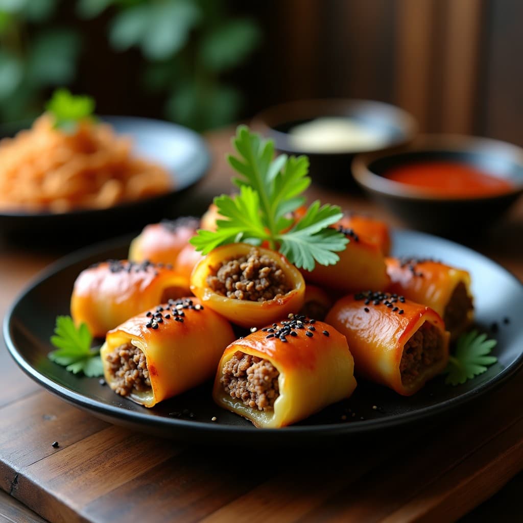 Rollitos de Col China Rellenos de Carne de Res y Champiñones: Receta China en Airfryer