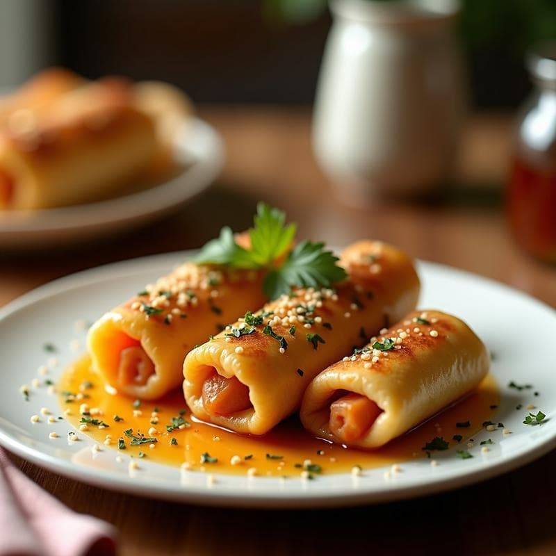 Rollitos de Col China y Zanahoria: Receta China en Airfryer con Salsa de Sésamo y Miel