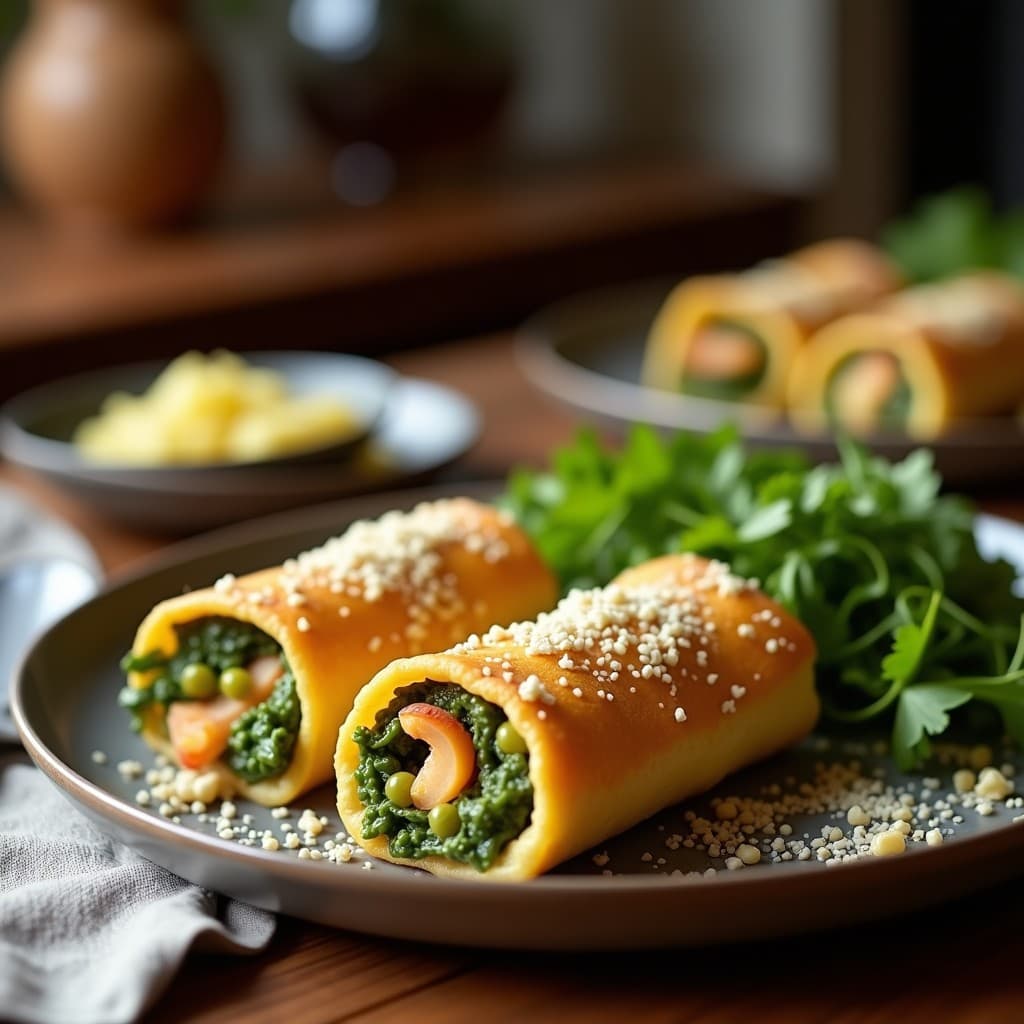 Rollitos de Primavera de Col Morada con Relleno de Zarzamora y Queso Feta: Aperitivo Crujiente y Antioxidante