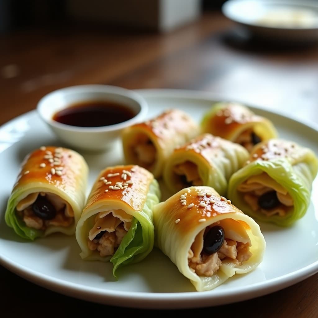 Rollitos de Col Rellena de Pollo y Ciruelas Pasas: Receta China en Airfryer