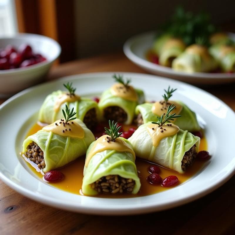 Rollitos de Col Rellena de Arroz Salvaje y Cranberries: Receta en Olla Lenta Sin Gluten