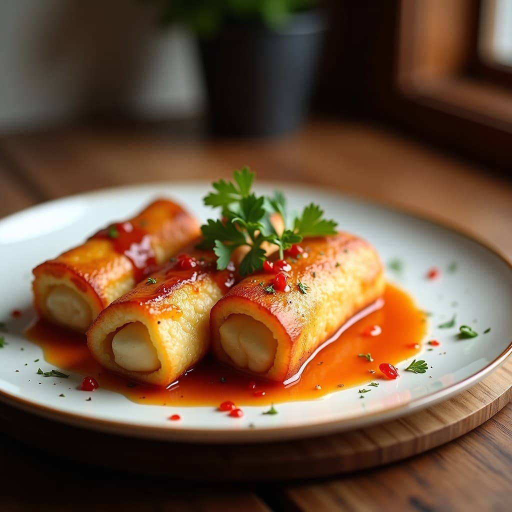 Rollitos de col Rellena de Arroz Salvaje y Trufa Negra con Salsa de Pedro Ximénez: Receta Española de Autor en Horno