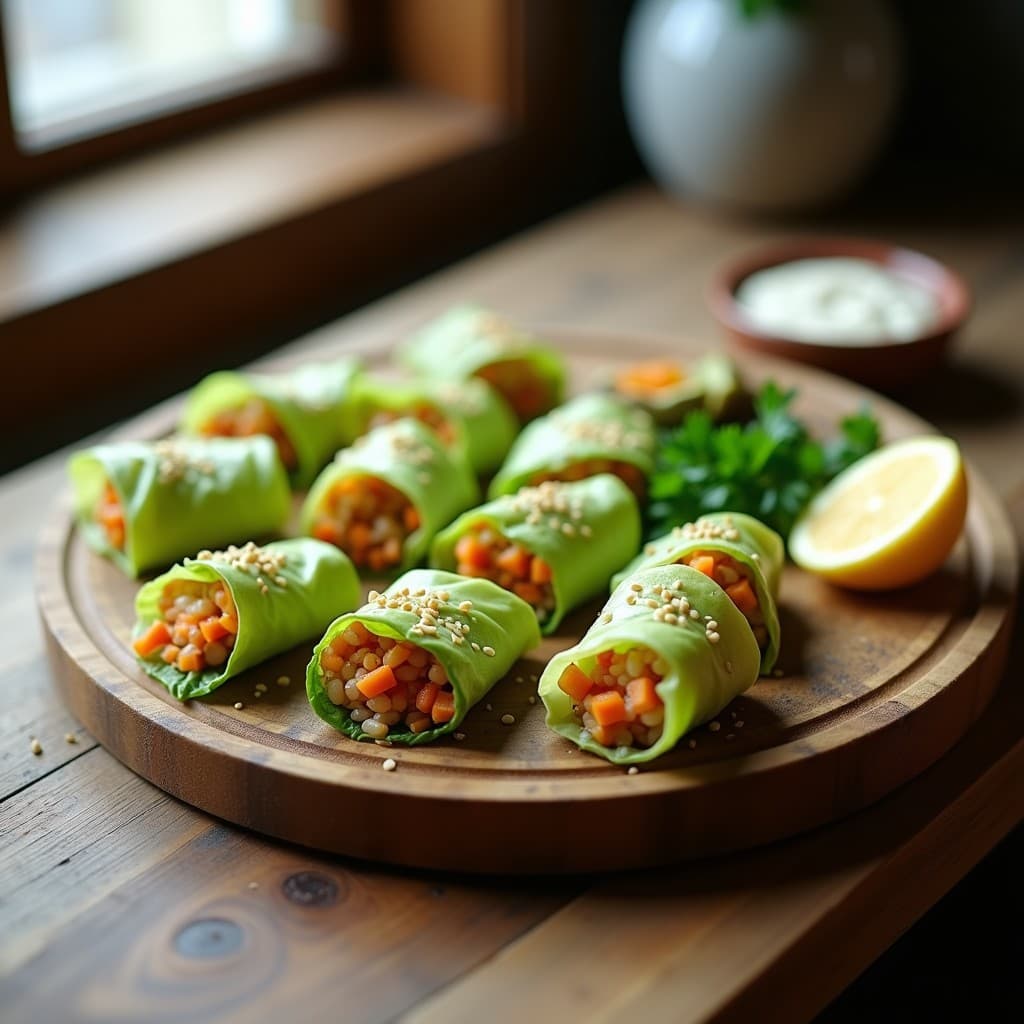 Rollitos de Col Rellena con Arroz Salvaje y Zanahoria: Receta sin Cocción y Crudivegana