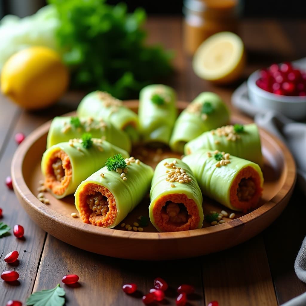 Rollitos de Col Rellena con Hummus de Lentejas Rojas: Entrante Crudivegano Sin Horno