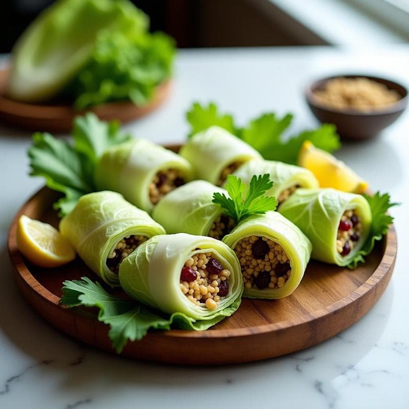 Rollitos de Col Rellena de Quinoa y Arándanos: Receta Sin Cocinar y Alta en Antioxidantes