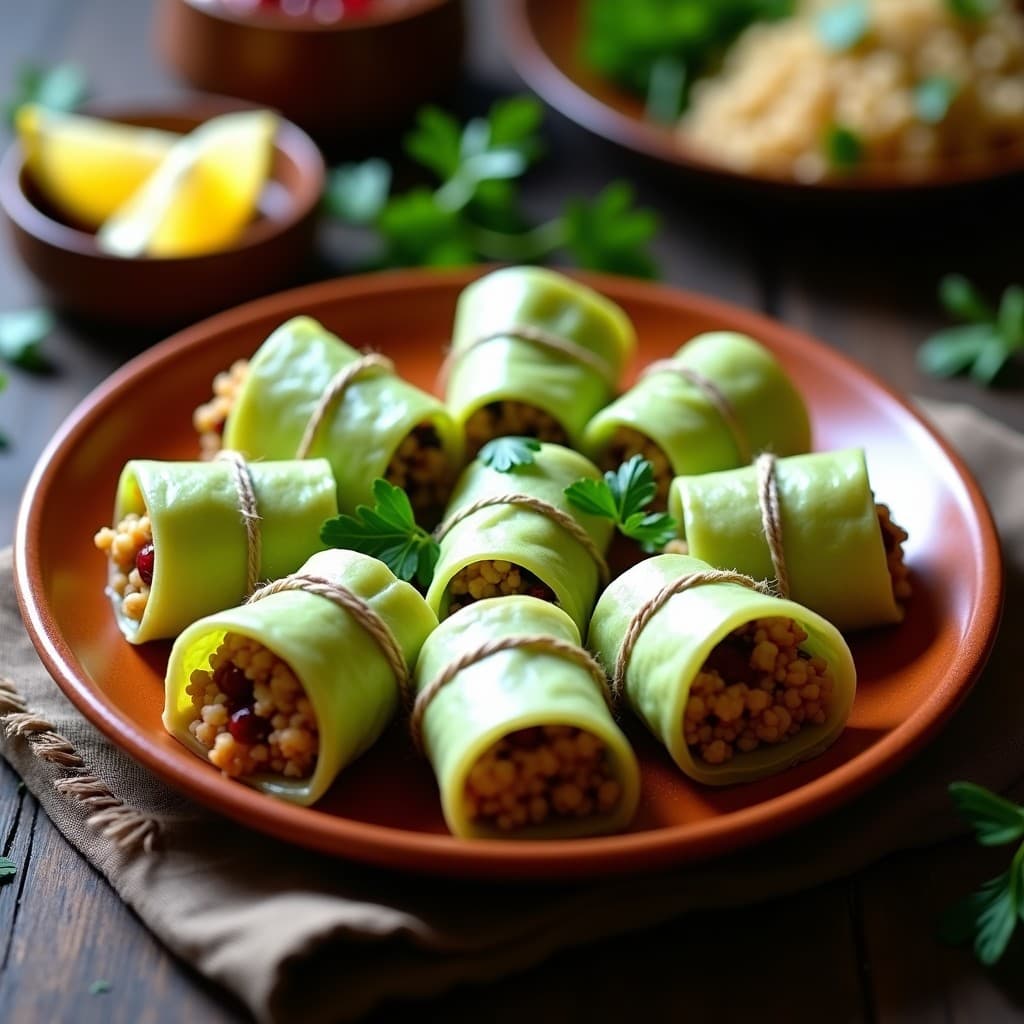 Rollitos de Lechas de Col Rellena de Quinoa y Arándanos: Entrante Iraní Vegano y Sin Gluten