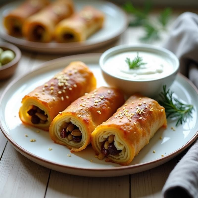 Rollitos de Col Rellena de Quinoa y Pasas: Receta Griega en Airfryer con Salsa de Yogur Vegano