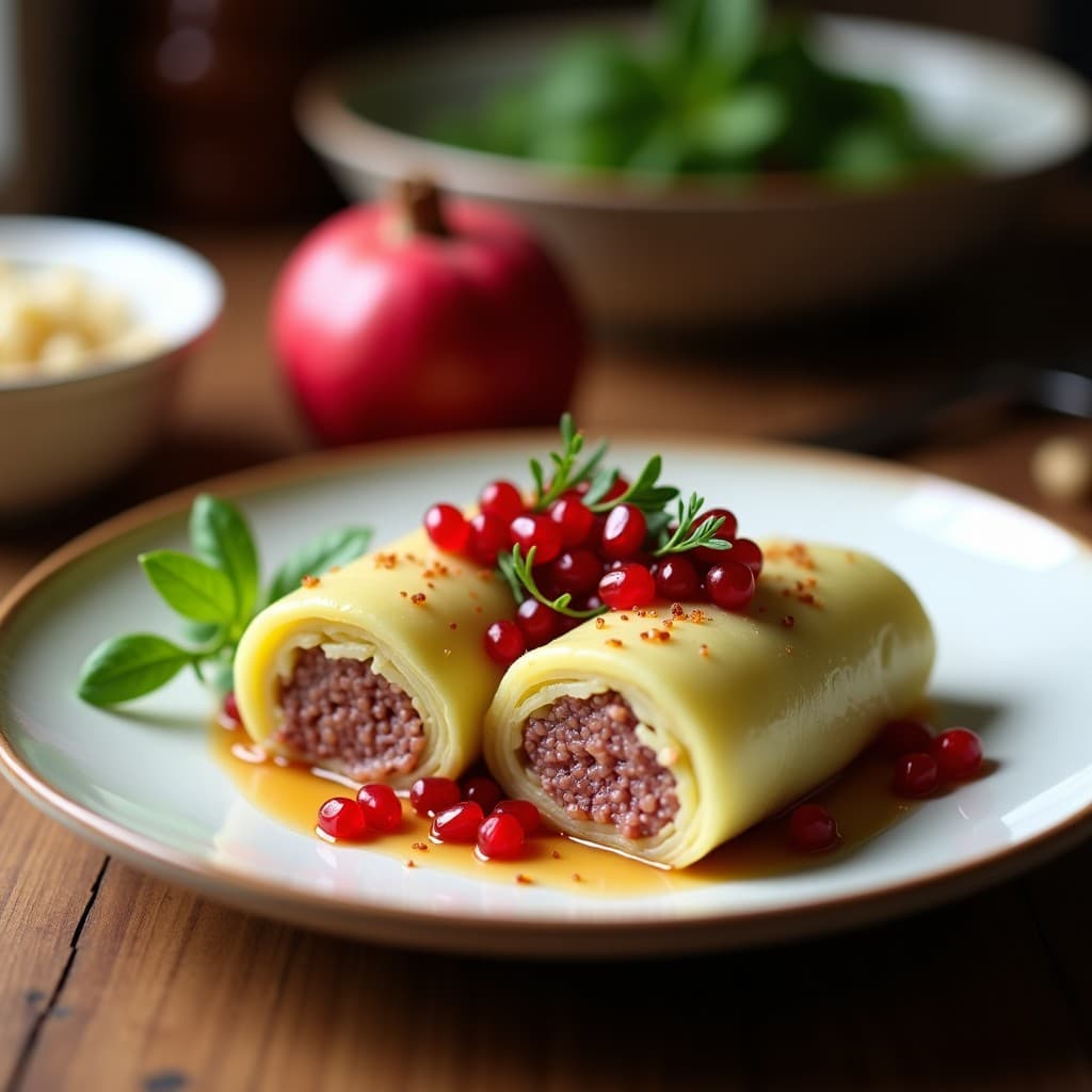 Rollitos de Col Rizada con Paté de Higado de Pollo y Granadas: Receta Persa Alta en Hierro
