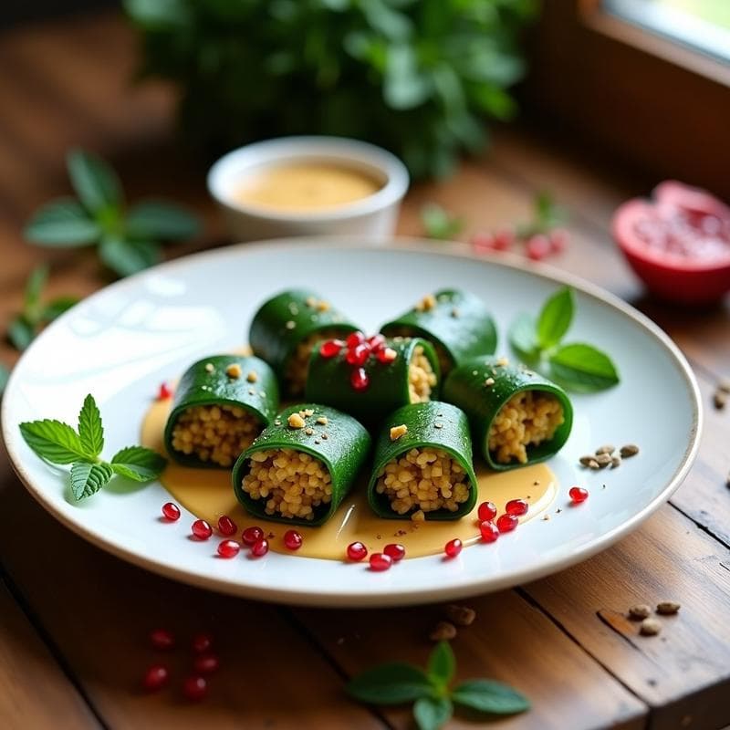 Rollitos de Col Rizada con Relleno de Quinoa y Pasas: Receta Crudivegana con Toque Persa