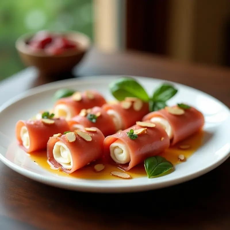 Rollitos de Embutido de Pavita y Queso de Cabra: Entrante Rápido Sin Horno
