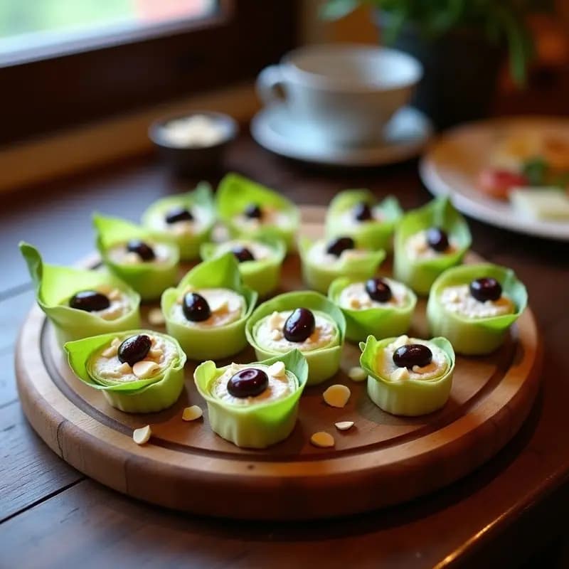 Rollitos de Endibia con Paté de Aceitunas Kalamata y Queso de Cabra: Aperitivo Francés Keto