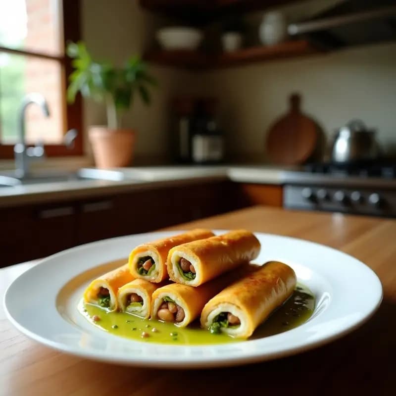 Rollitos de Endivia con Paté de Habas y Aceite de Pistacho: Entrante Español Vegano y Crudivegano