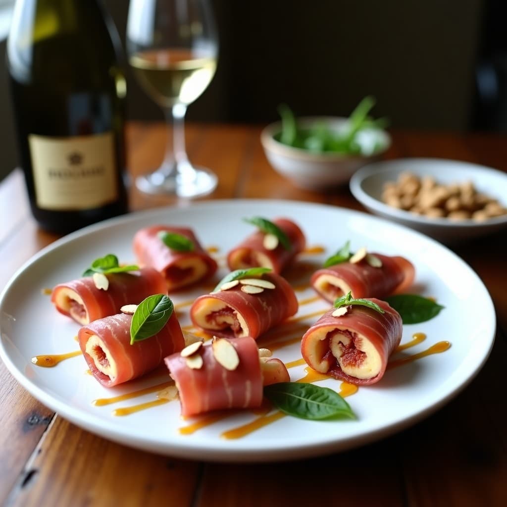 Rollitos de Higo y Queso de Cabra con Prosciutto: Aperitivo Italiano Dulce-Salado en 10 Minutos