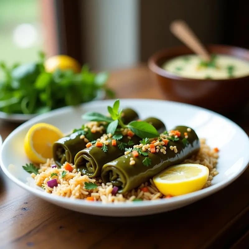 Rollitos de Hoja de Parra con Arroz Basmati y Limón: Receta Persa Sin Gluten