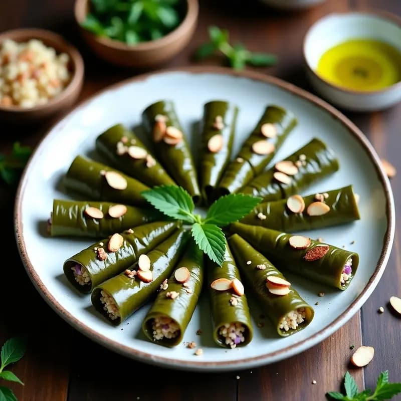 Rollitos de Hoja de Parra con Quinoa y Hierbas Provenzales: Dolmades Veganos y Keto