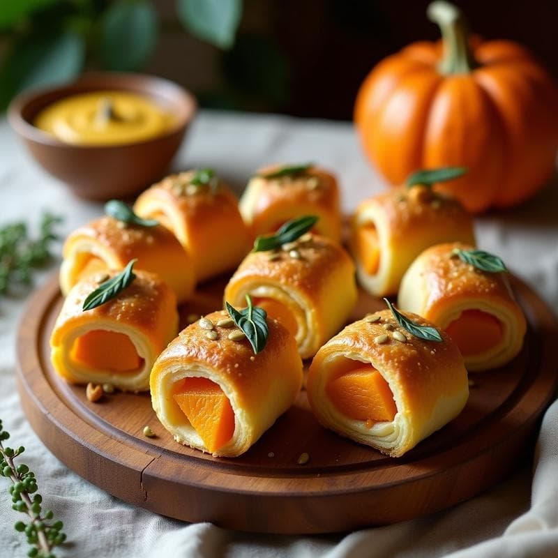 Rollitos de Hojaldre de Calabaza y Queso de Castaña: Entrante Francés Vegano en Airfryer