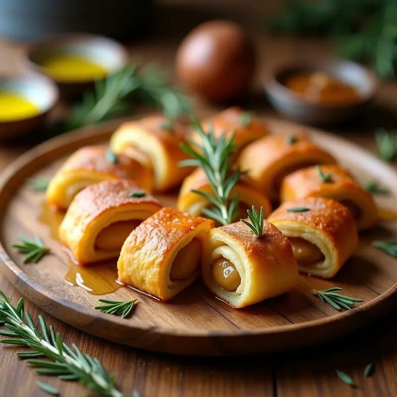 Rollitos de Hojaldre con Puré de Castañas y Romero: Aperitivo Francés Vegano y en Airfryer