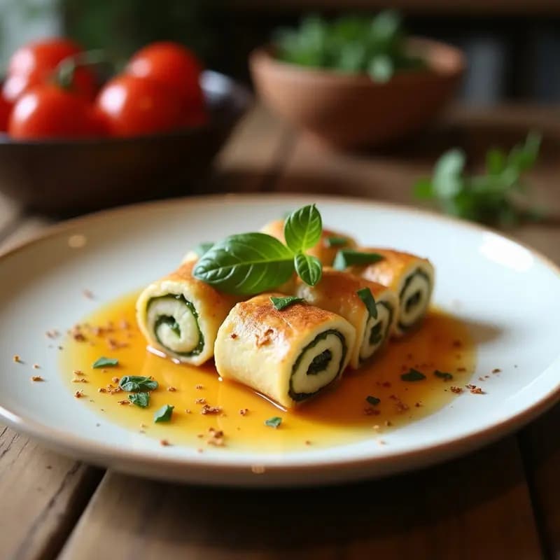 Rollitos de Hojaldre de Espinaca con Queso de Anacardos y Miel de Dátil: Aperitivo Mediterráneo Sin Lactosa