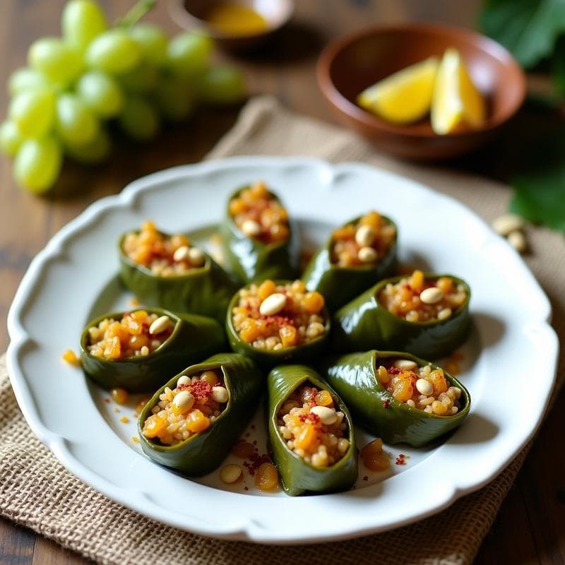 Rollitos de Hojas de Parra con Arroz Basmati y Pasas: Receta Armena Vegana en 30 Minutos