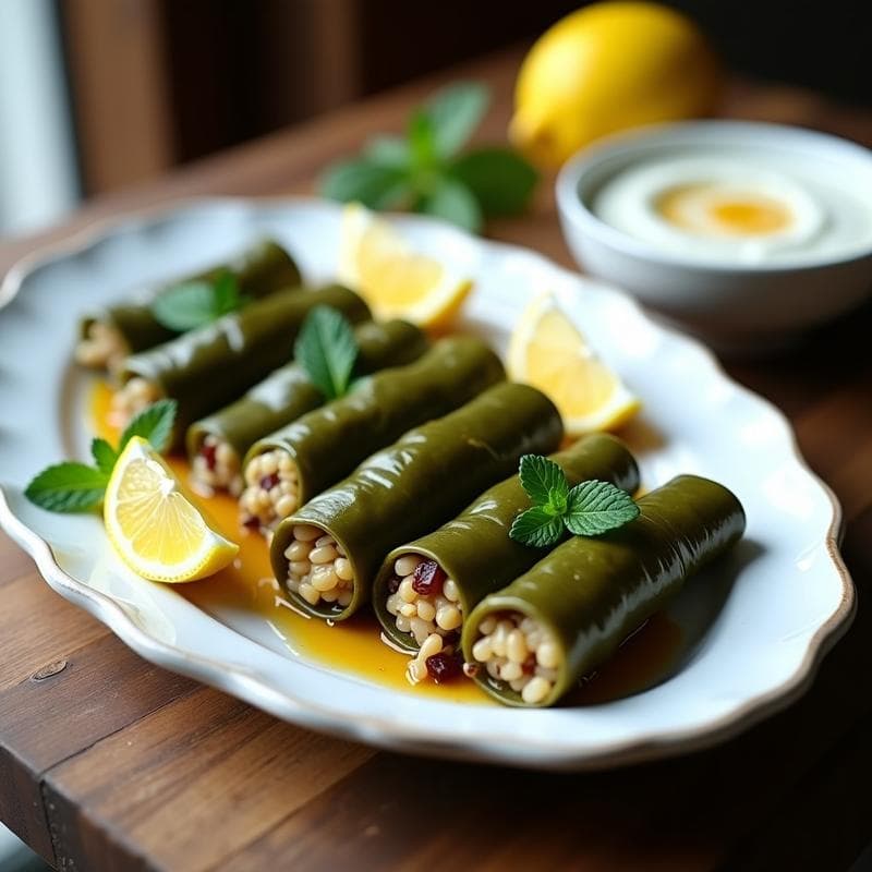 Rollitos de Hojas de Parra con Arroz Salvaje: Entrante Armenio con Toque de Limón