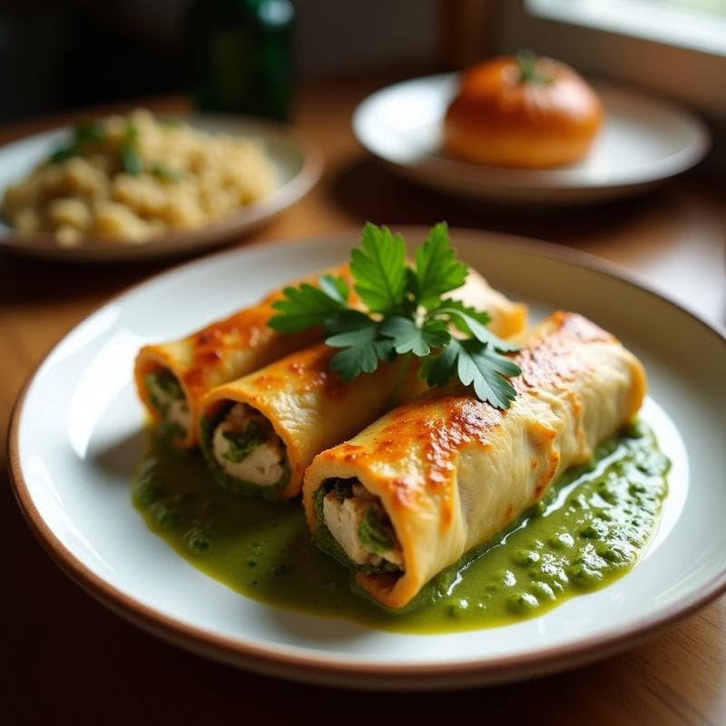 Rollitos de Lecca Rellena de Pollo y Pesto de Cilantro: Receta Vieta en Airfryer en 15 Minutos