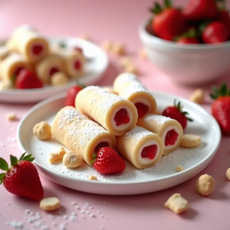 Rollitos de Lecho de Leche en Polvo con Mermelada de Fresa: Postre de la Infancia Reinventado