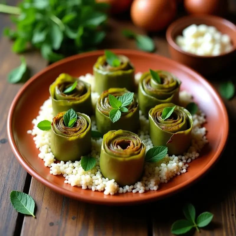 Rollitos de Lechuza Asada con Hoja de Parra: Receta Griega Tradicional en Olla Lenta