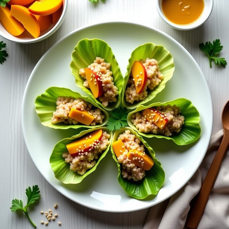 Rollitos de Lechuga con Atún, Mango y Salsa de Cacahuete: Entrante Proteico y Sin Cocción