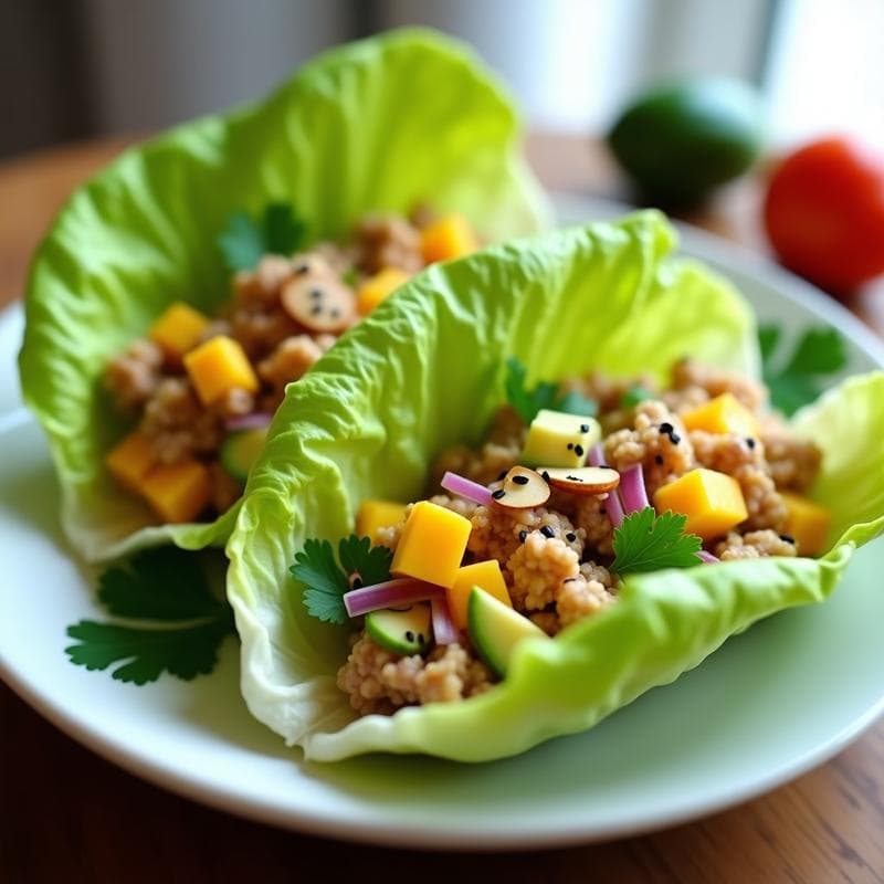 Rollitos de Lechuga con Relleno de Atún y Mango: Receta Sin Gluten para Tupper