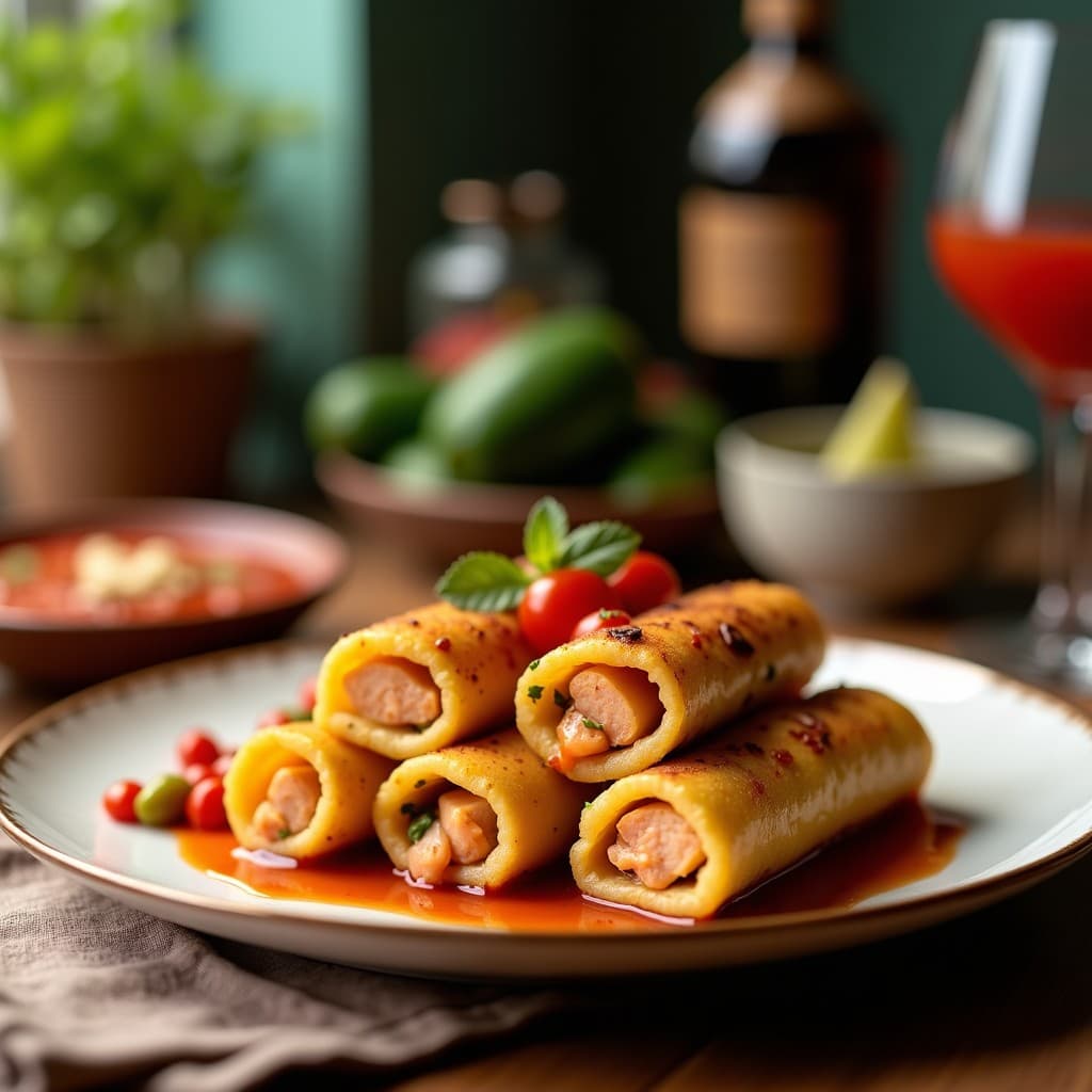 Rollitos de Lechuza de Verano con Atún y Pimiento Asado: Entrante Español con Toque Gourmet