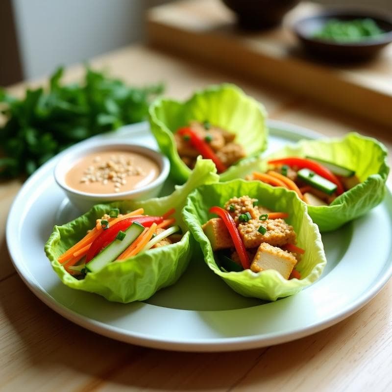 Rollitos de Lechuza con Salsa de Cacahuete y Limón: Entrante Chino Vegetariano en 15 Minutos