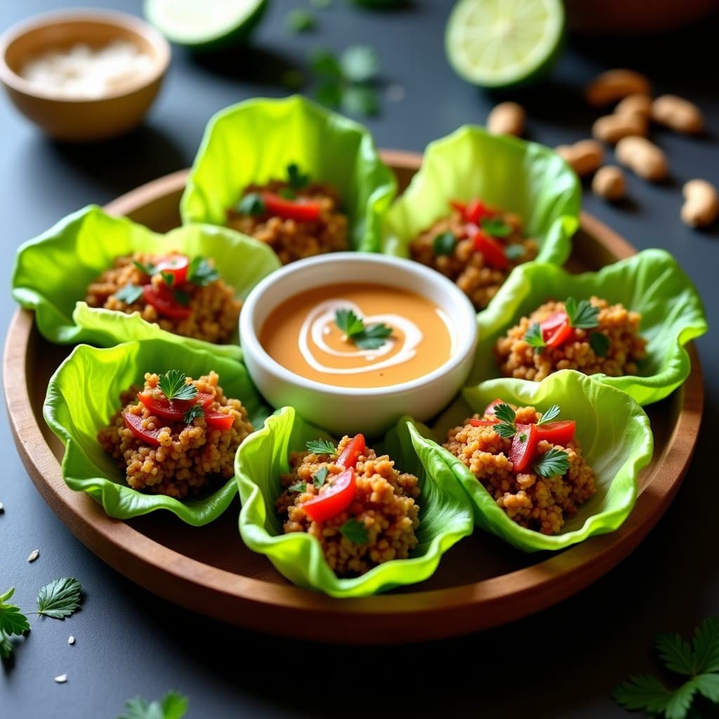 Rollitos de Lechuga con Carne de Palma y Salsa de Cacahuete: Receta Africana Sin Gluten